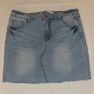 Celebrity Pink Light Blue Jean Skirt
